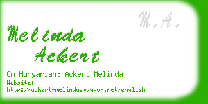 melinda ackert business card
